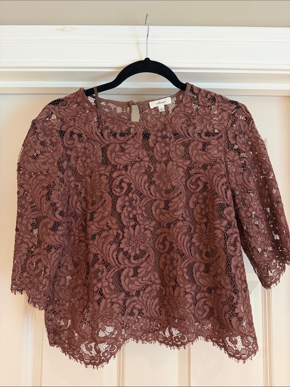 Wilfred Dusty Rose Lace Blouse - Feminine Overlay Top Aritizia size small